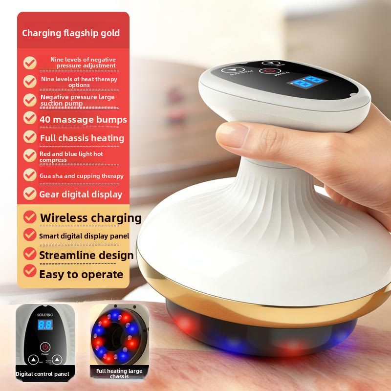 Electric Gua Sha Massage Device with Heating and Cupping