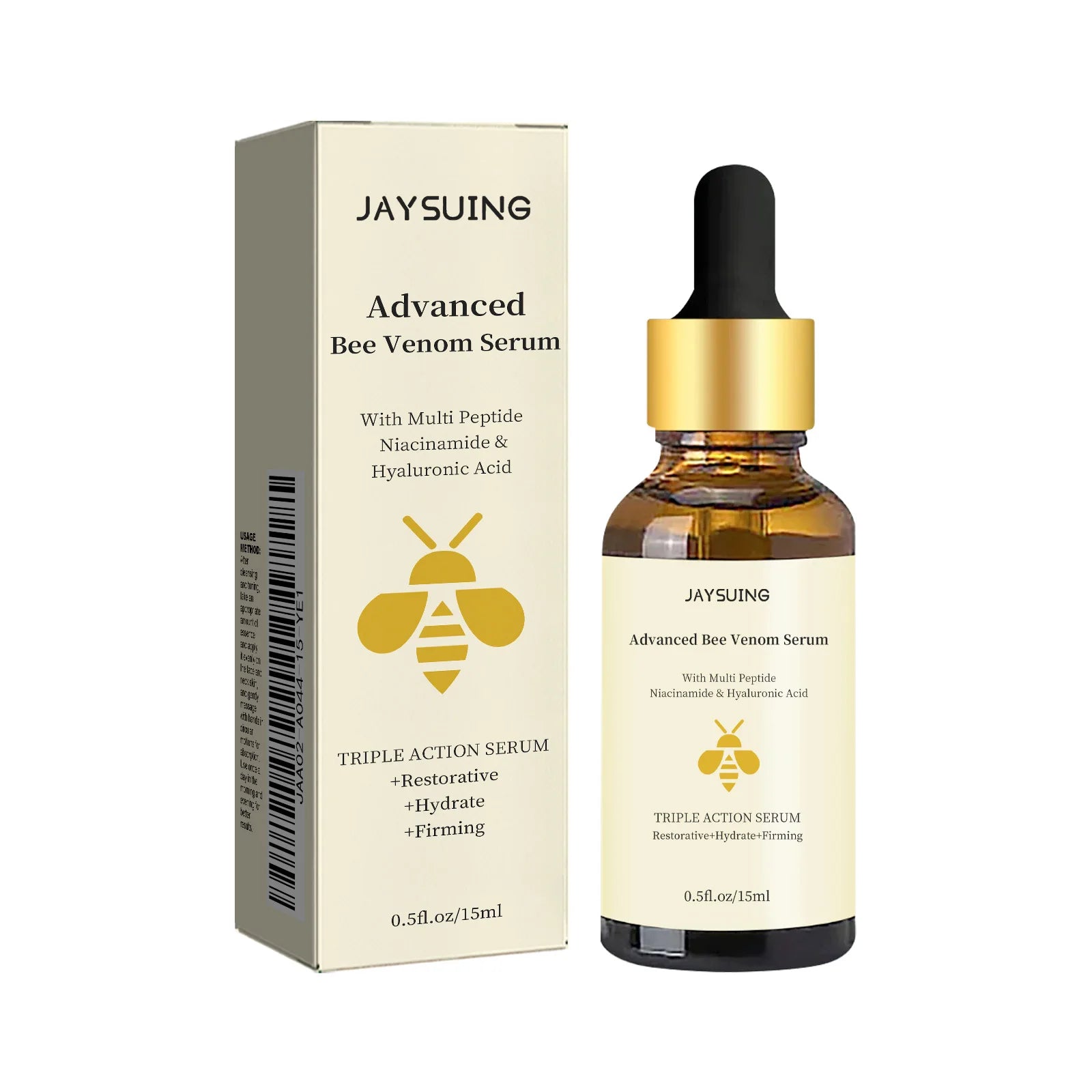 Jaysuing Bee Venom Serum Tighten Lightens Fine Lines Repair Dullness Moisturizing Firming Facial Skin Essence Brightening Skin