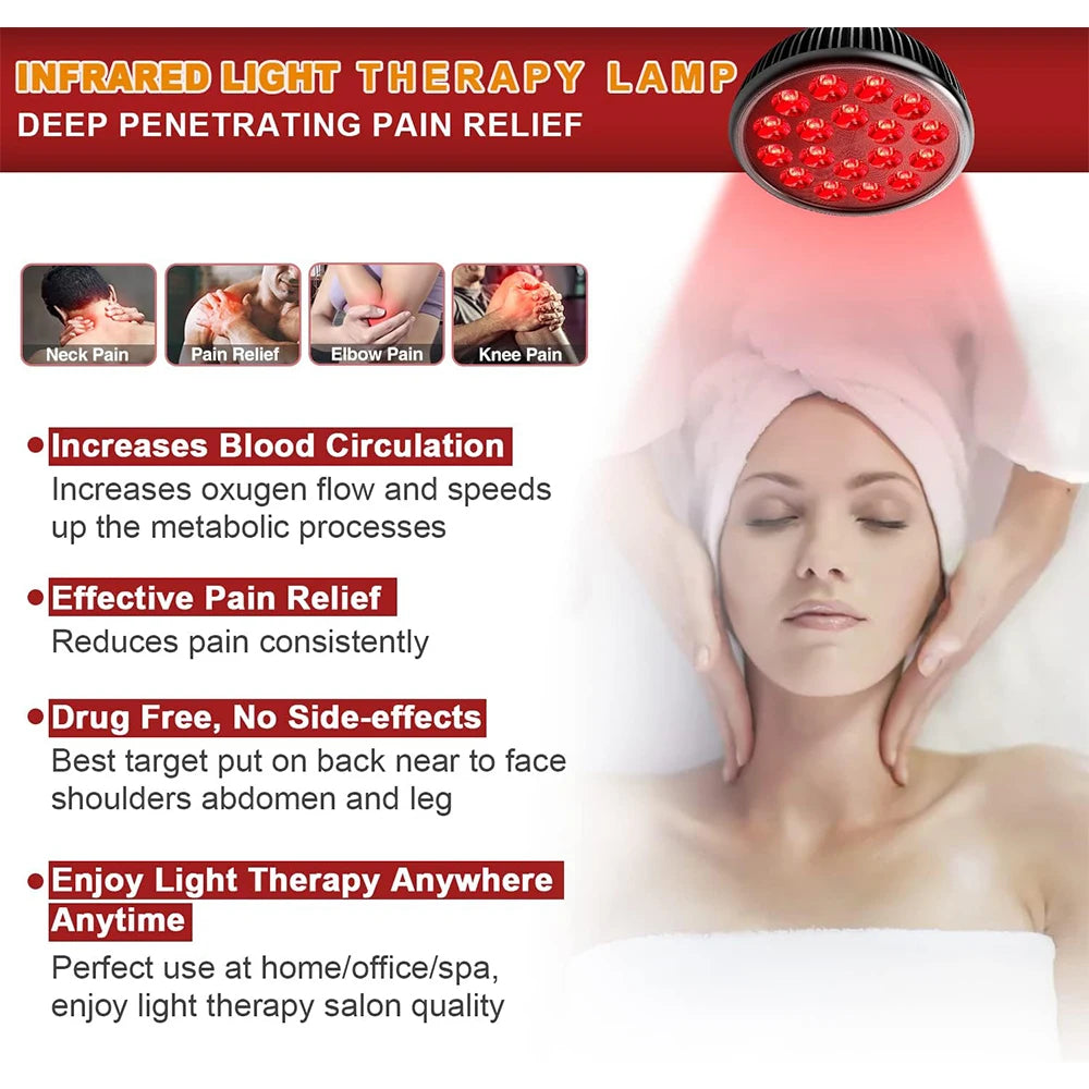 Red Light Therapy Lamp | 18 LED Bulb, Adjustable Tripod Stand