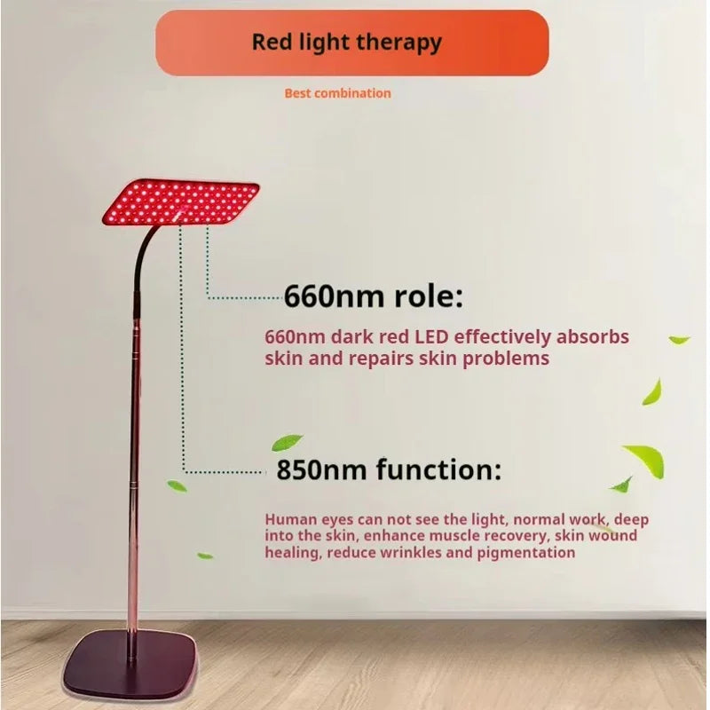 Red Light Therapy Panel | 126 LED Floor Stand, Adjustable Height & Angle