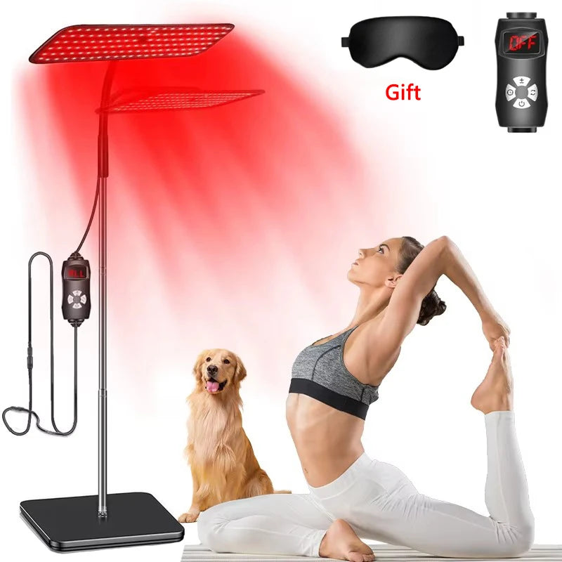 Red Light Therapy Panel | 126 LED Floor Stand, Adjustable Height & Angle
