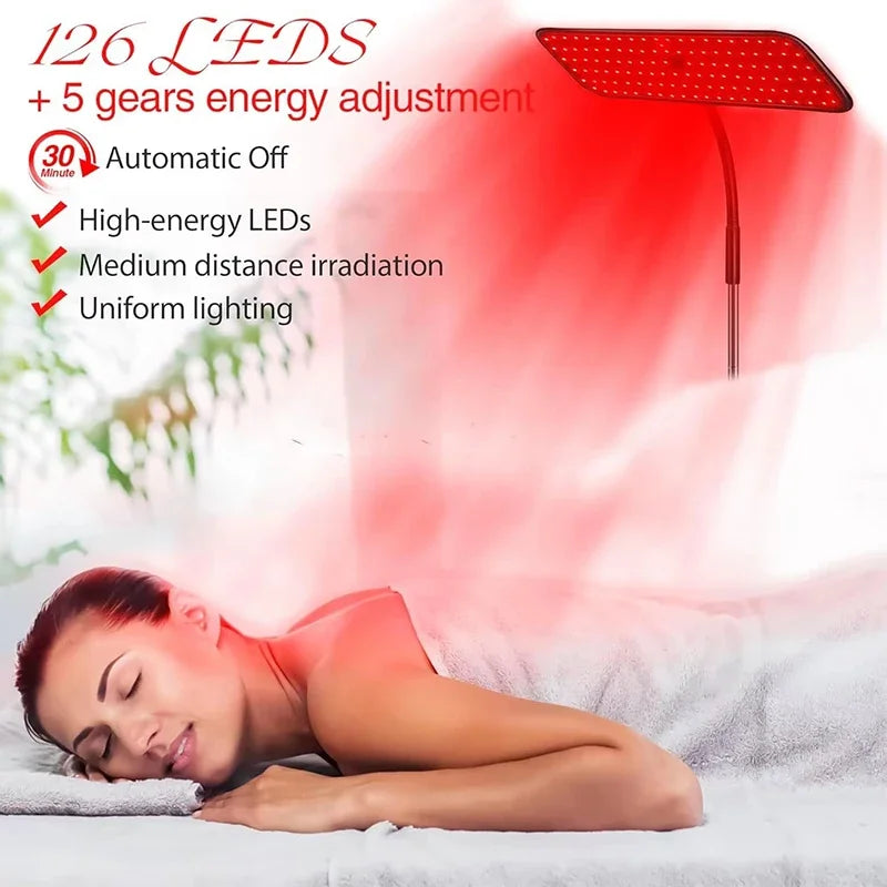Red Light Therapy Panel | 126 LED Floor Stand, Adjustable Height & Angle