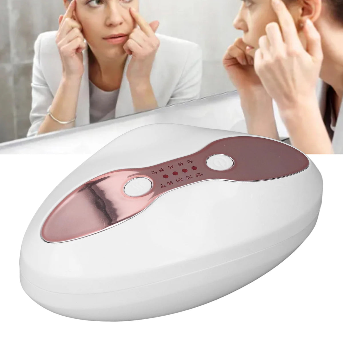 Red LED Light Lip & Eye Care Device | Heated 4-Mode Anti-Aging Tool