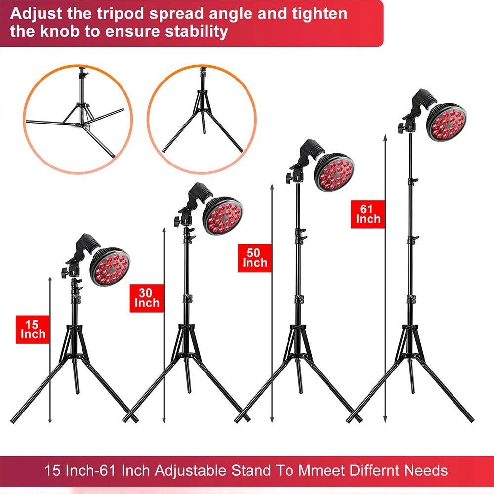 Red Light Therapy Lamp | 18 LED Bulb, Adjustable Tripod Stand