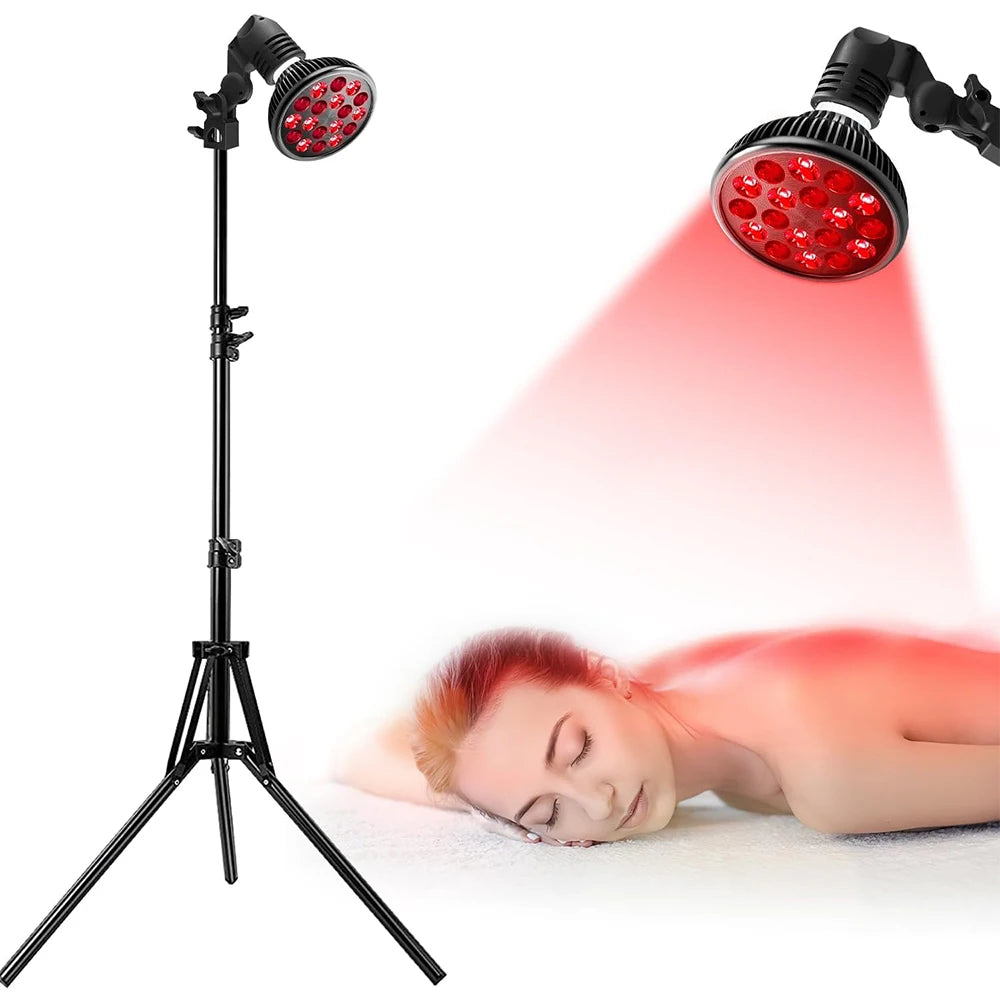 Red Light Therapy Lamp | 18 LED Bulb, Adjustable Tripod Stand