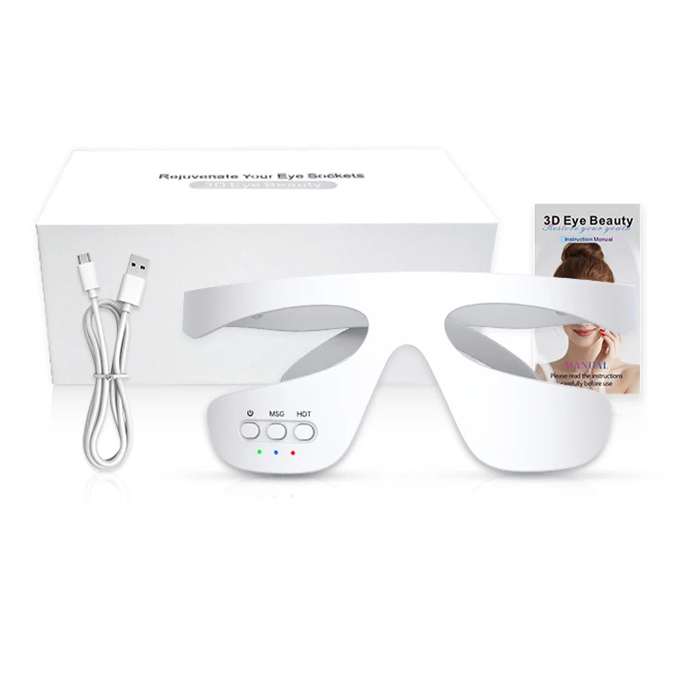 Red Light Eye Massager | 3-Gear Heat & Vibration, Wireless