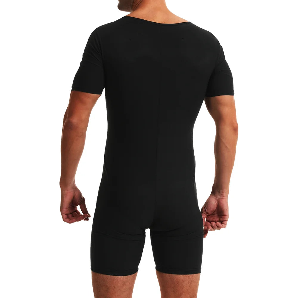 Men Sauna Suits Hot Sweating Jumpsuits Waist Trainer Weight Loss for Fitness Gym Exercise Training Wear Fat Burning Bodysuits