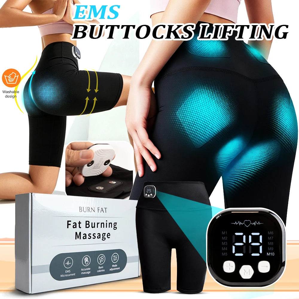 EMS Hip Lifting Intelligent Yoga Power Pants EMS Micro Current Pulse Massager Muscle Stimulation Slimming Shaping Buttocks Tools