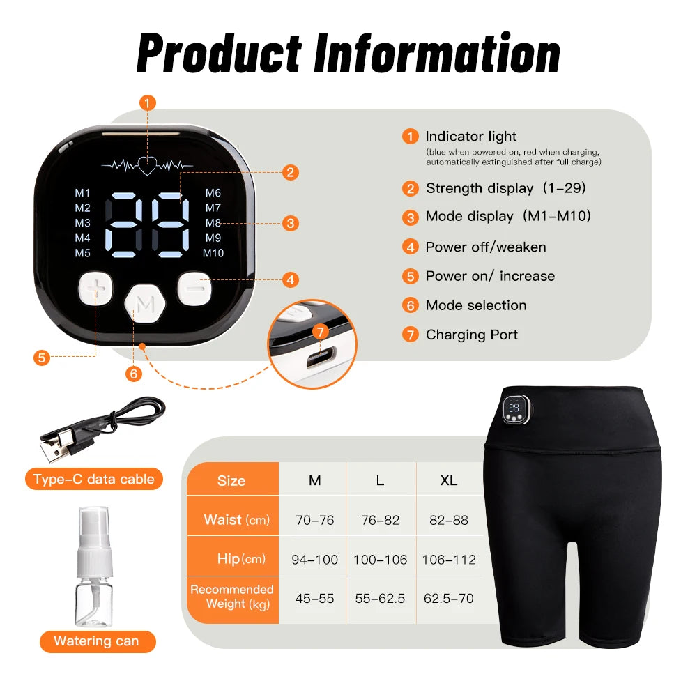 EMS Hip Lifting Intelligent Yoga Power Pants EMS Micro Current Pulse Massager Muscle Stimulation Slimming Shaping Buttocks Tools