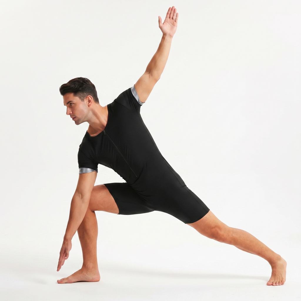 Men's Sauna Compression Suit Sweat Workout Bodysuit