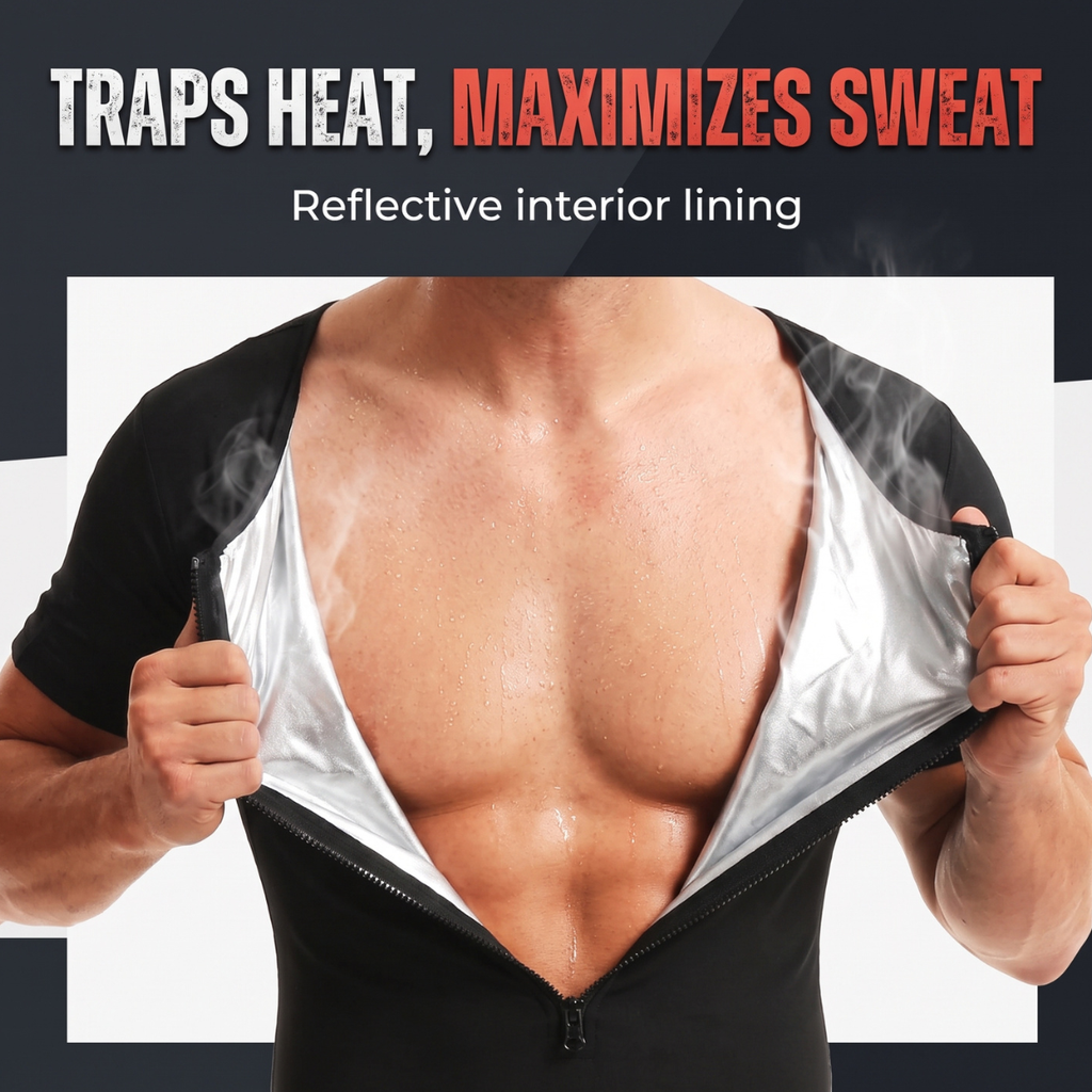 Men's Sauna Compression Suit Sweat Workout Bodysuit